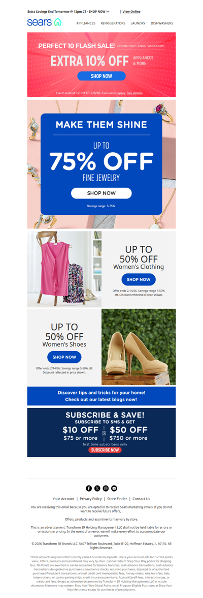 🚨 Don't snooze or you'll lose! 🕛 Extra 10% off appliances & more ends tomorrow @ 12pm CT! 😱