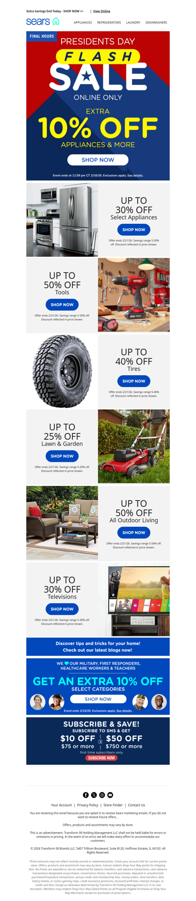 🚨 Last chance! Presidents Day Flash Sale ends today! 🏃💨 Don't miss out on extra 10% savings!