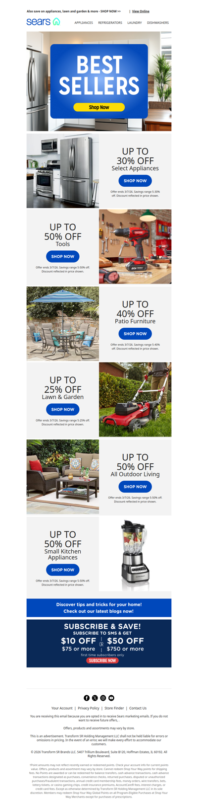 Save up to 50% off our best sellers like tools, outdoor living & more