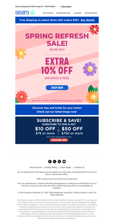 🌸 Refresh your home with fabulous finds and save an extra 10% off appliances & more! 🏡