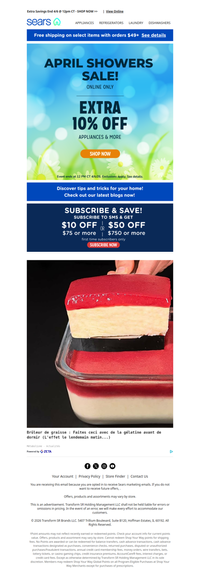 🌧️ April Showers Sale! 🌼 Discover an extra 10% off appliances & more!