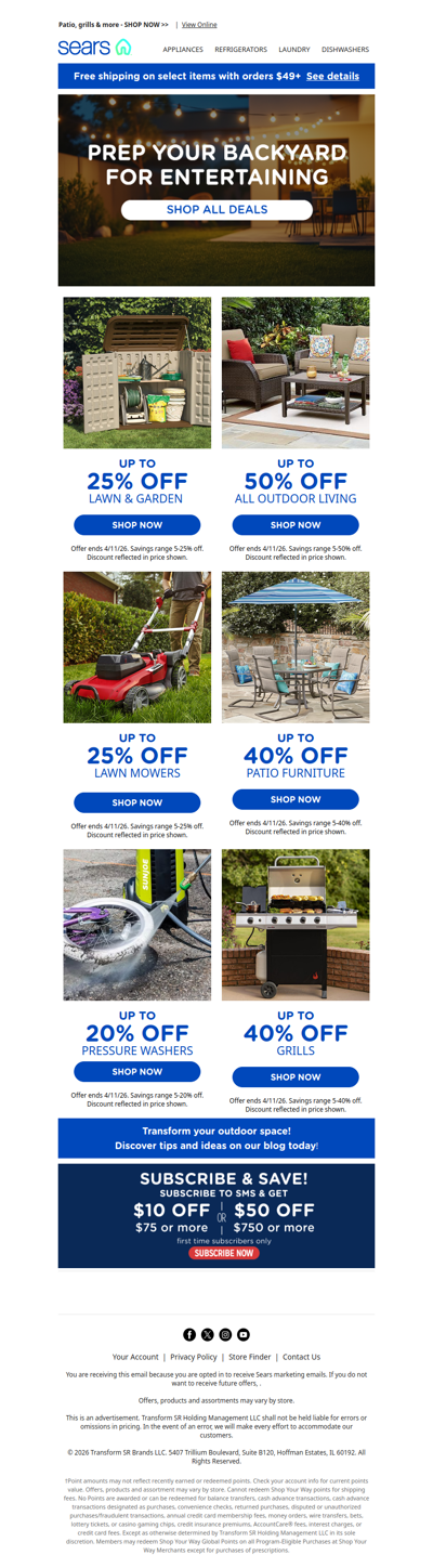 Get your backyard ready for fun! 🌞🪴 Save up to 50% on outdoor essentials today!