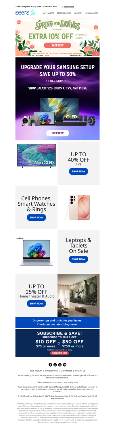 Grab your favorite Samsung gadgets! 🛍️ Upgrade your home tech today! Plus, extra 10% savings 📱✨