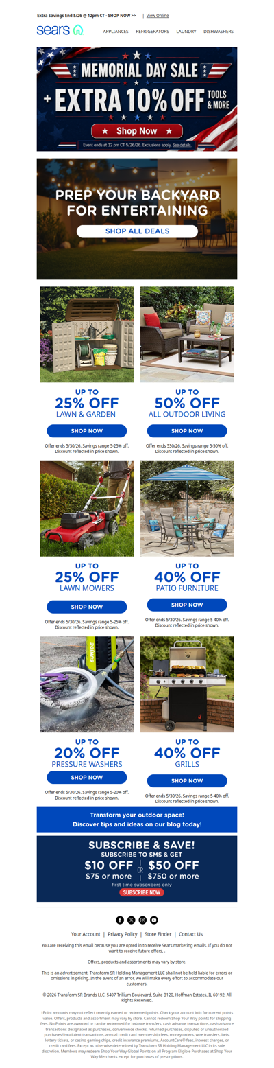 Time’s running out! Memorial Day fun ends 5/26 at noon! Don't miss out on an extra 10% off!