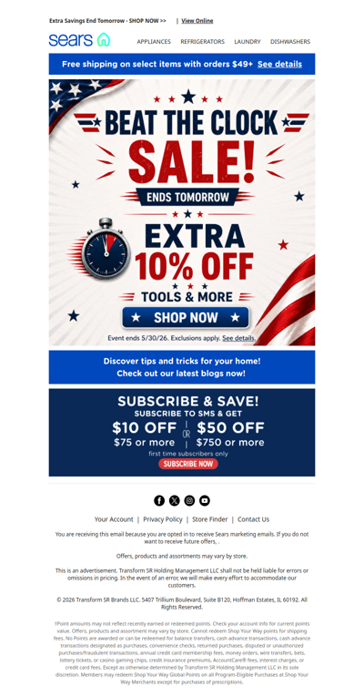 ⏰ Beat the Clock Sale! 🕒 Hurry, extra 10% savings ends tomorrow! Don't miss out! 🎉
