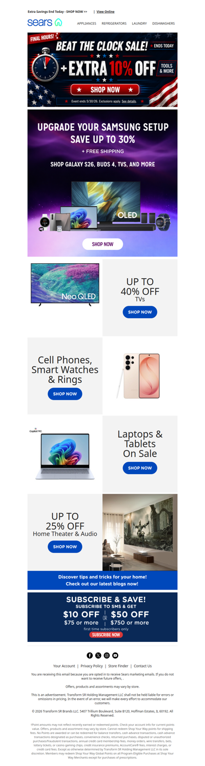 ⏰ Don't miss out on an extra 10% savings—ends today! Plus, Samsung back in stock🏃‍♂️✨
