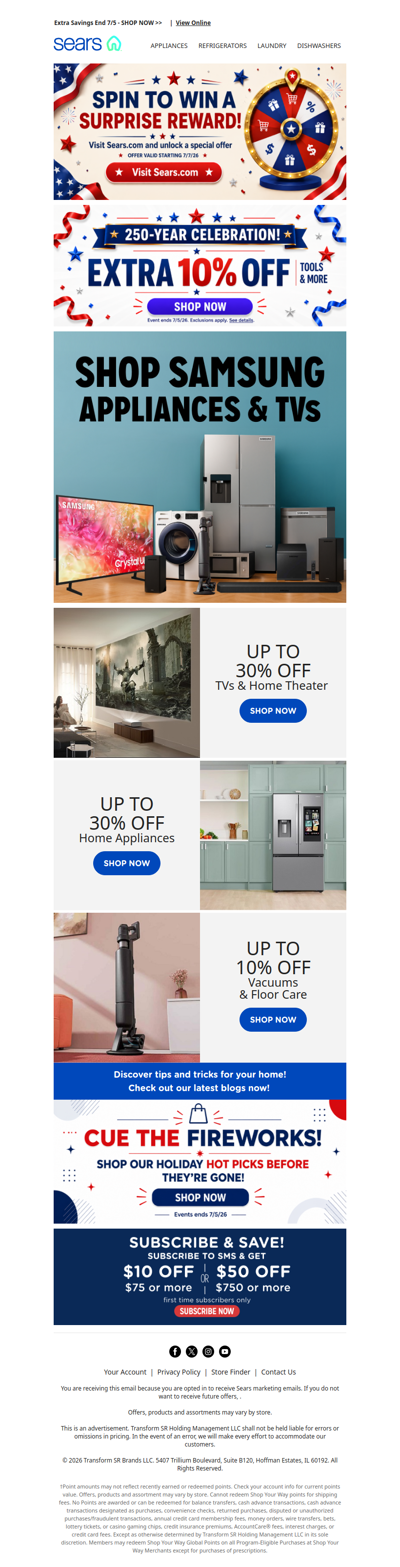 Get your home tech-savvy with up to 30% off Samsung TVs & appliances, plus extra 10% off🛋️✨