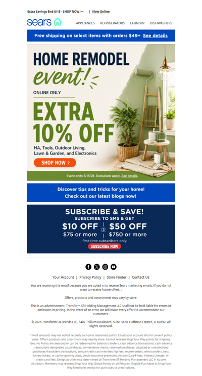 Ready to remodel? 🛠️ Save an extra 10% off the tools you need & more! Your home will thank you! 🏡✨