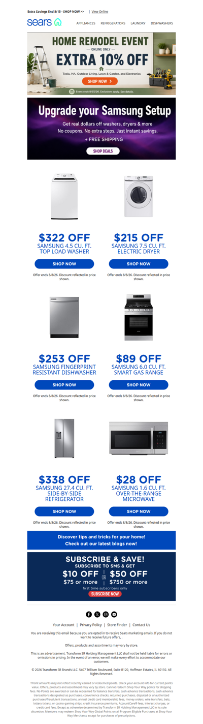 🛠️ Channel your inner DIY guru with extra 10% savings, plus check out top Samsung appliances🏡💪