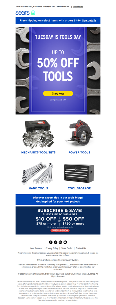 Happy ToolsDay! 🛠️ Get ready to nail it with up to 50% off tools! 😄