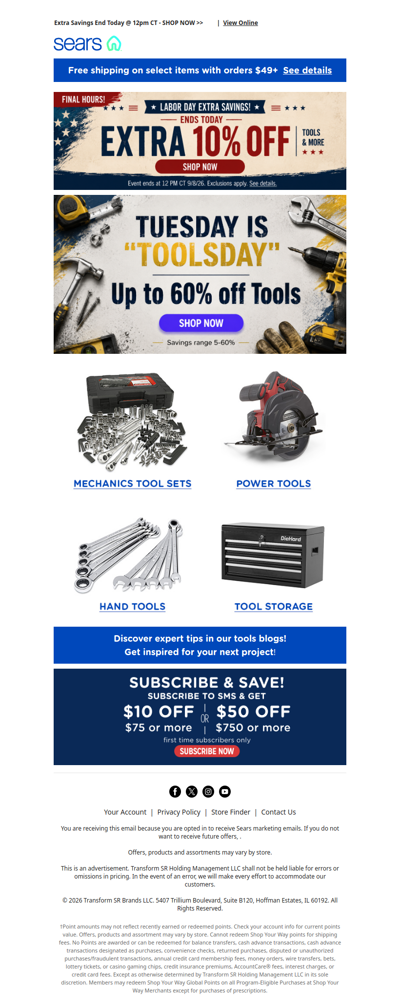 Tuesday = ToolsDay 🔨 Grab up to 60% off tools, plus extra 10% ends today at 12pm CT