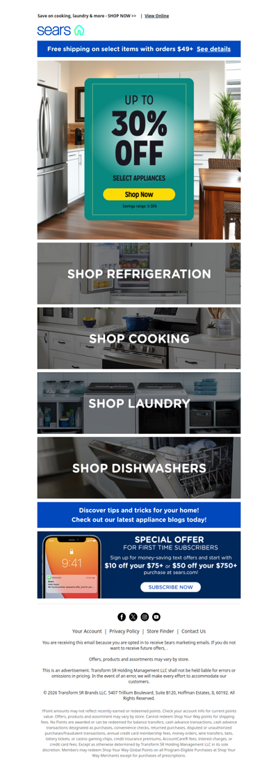 Need a reason to refresh the house? Here it is: up to 30% off select home appliances 🏡