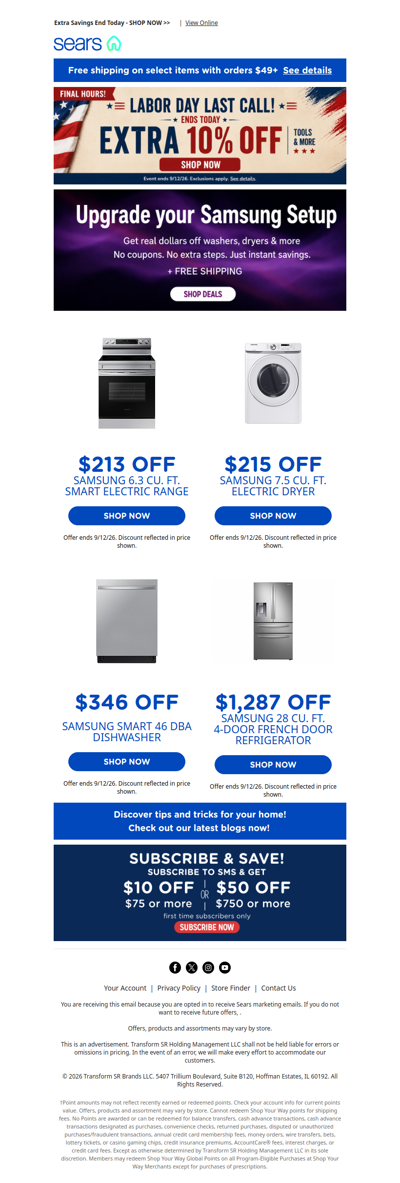 Last call for Labor Day deals ⏰ Extra 10% off tools & more ends today!