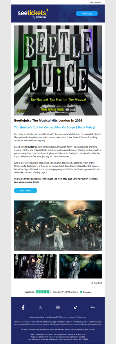 Now On Sale 🚨 Beetlejuice The Musical hits London In 2026