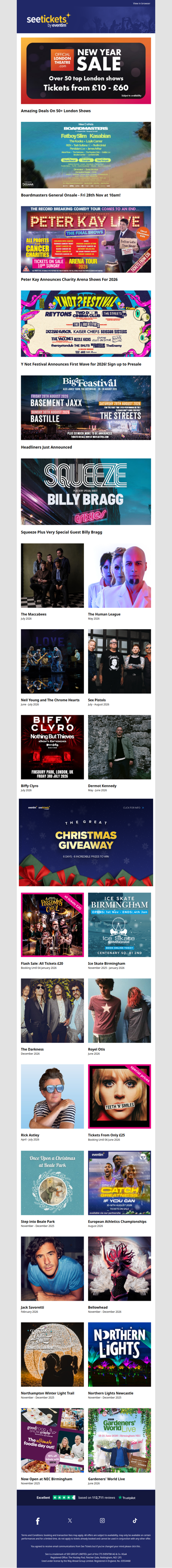 Boardmasters, Peter Kay, Big Feastival 2026