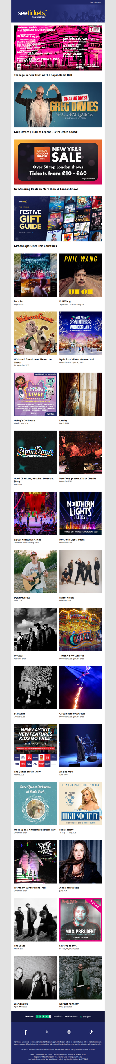 Greg Davies, Wallace & Gromit, Teenage Cancer Trust