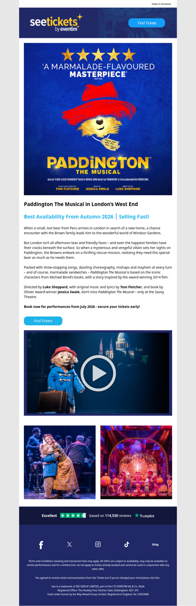 Selling Fast! 🐻 Paddington The Musical in London’s West End