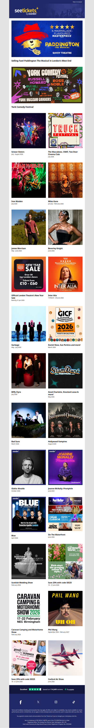 Paddington The Musical,  Scissor Sisters, Truck Festival