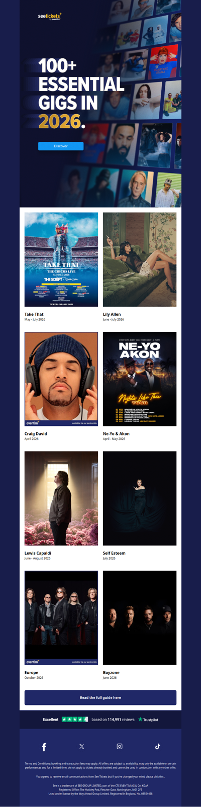 Take That, Lily Allen, Lewis Capaldi & More