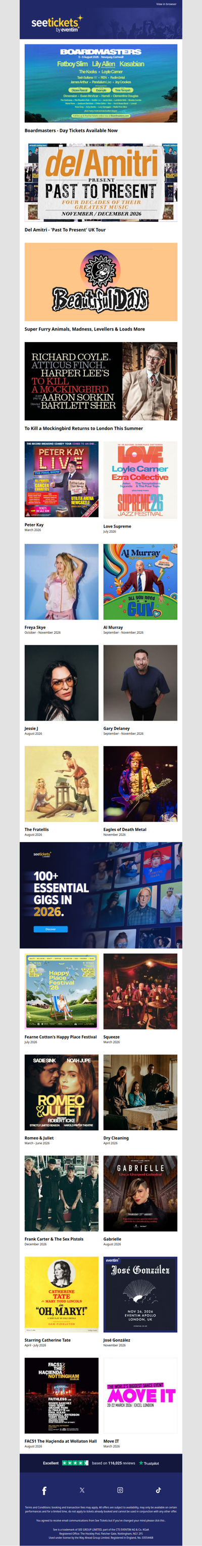 Boardmasters, Del Amitri, Peter Kay