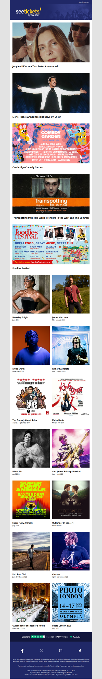 Jungle, Lionel Richie, Cambridge Comedy Festival and More!