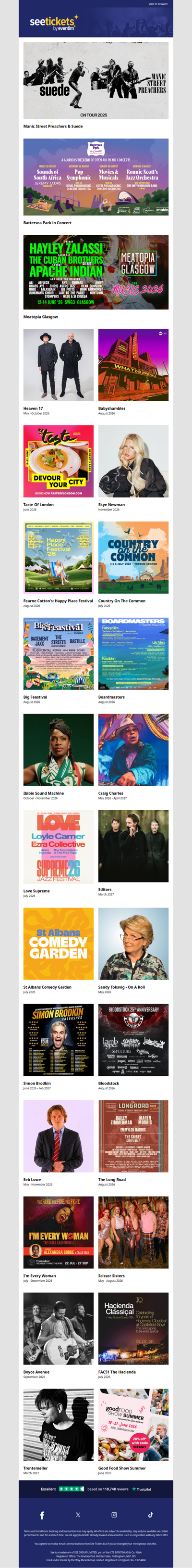 Manic Street Preachers & Suede, Battersea Park in Concert, Babyshambles & More