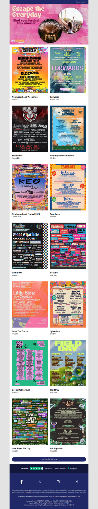 Neighbourhood Weekender, Forwards, Bloodstock + More