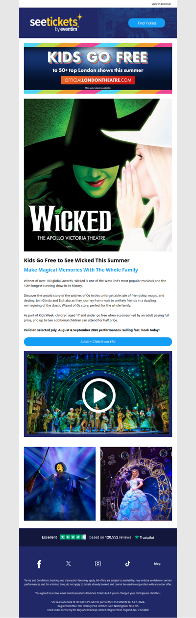 Kids Go Free to See Wicked This Summer 🎉