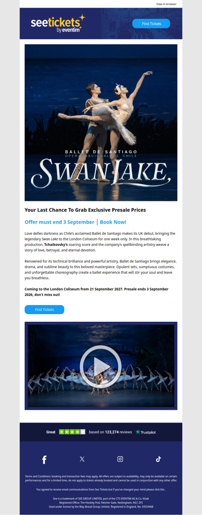 Final Call 🚨 Grab exclusive prices for Swan Lake