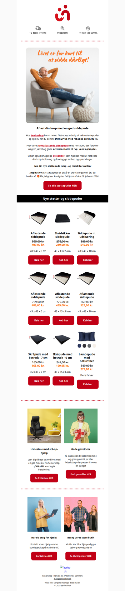 𝐓𝐈𝐋𝐁𝐔𝐃✨Spar op til 340 kr. på aflastende siddepuder