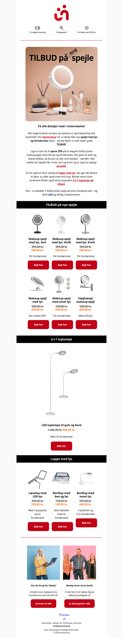 𝐓𝐈𝐋𝐁𝐔𝐃: Spejle og luppe med lys