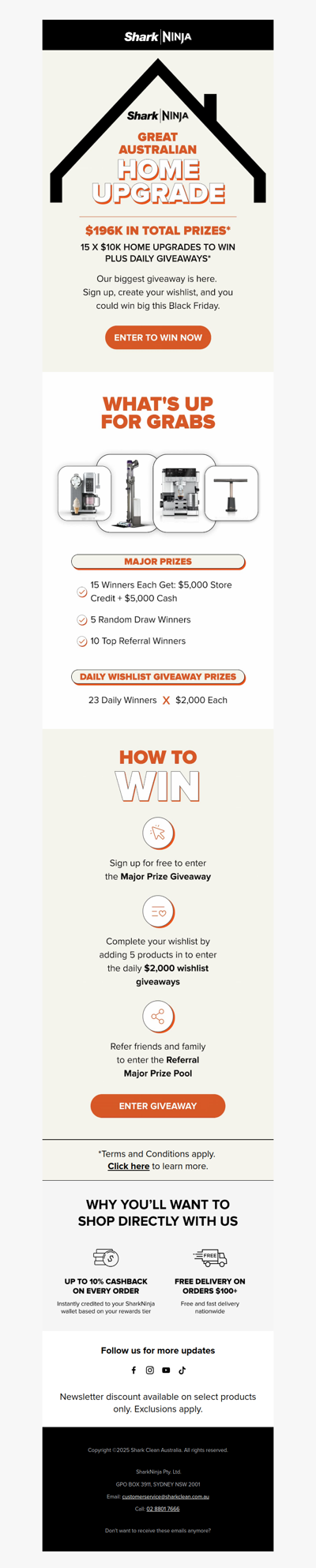 🏆 Win your share of $196,00 in Shark & Ninja prizes!