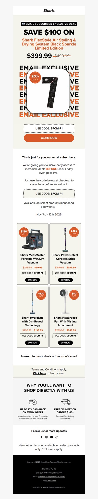 EMAIL EXCLUSIVE: Limited Edition Black Sparkle Flexstyle at $100 off