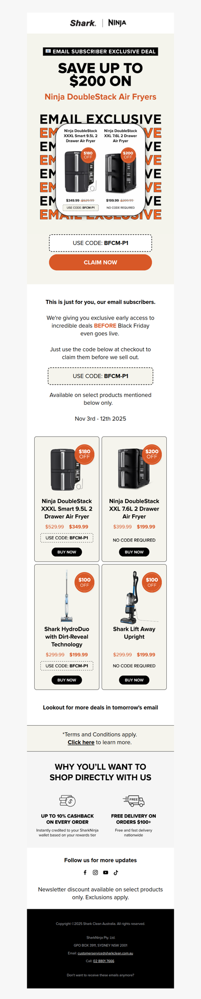 EMAIL EXCLUSIVE: Ninja DoubleStack Air fryers at up to $200 off