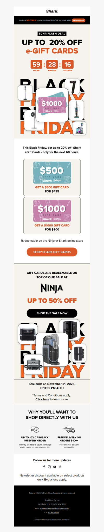 Get up to 20% off e-gift cards