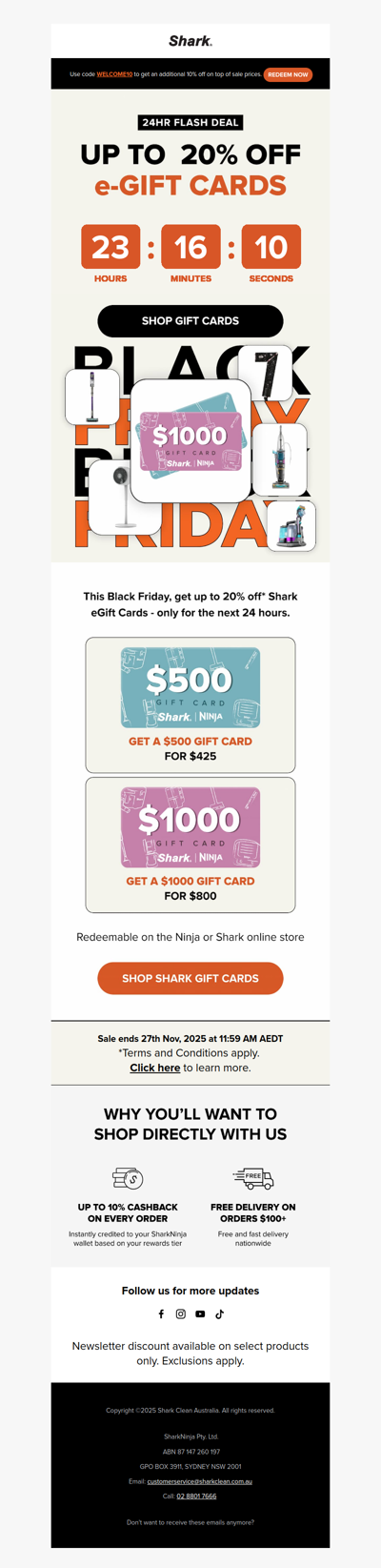 Get up to 20% off e-gift cards