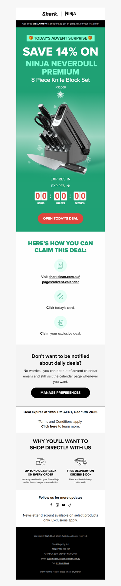 Knife set that never dull $50 off