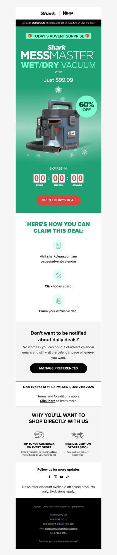 MASSIVE 60% off Shark MessMaster