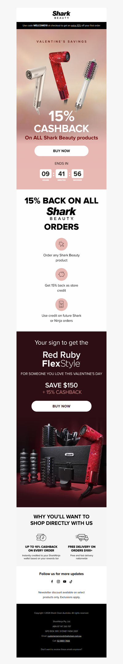 EXTRA 15% cashback on all orders