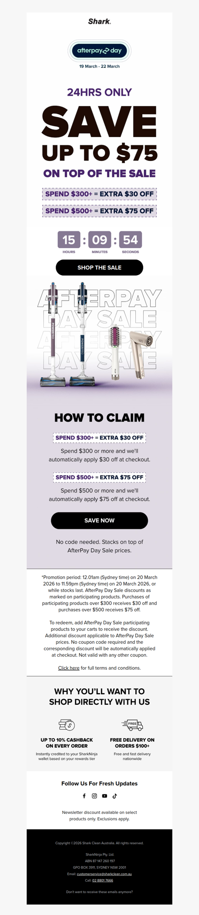 Save an extra $75 on top of the Sale