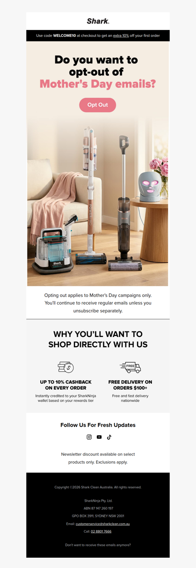 Prefer to skip Mother's Day emails?