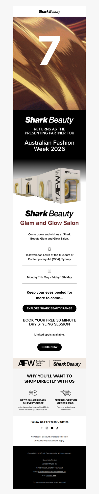 Shark Beauty returns to Australian Fashion Week