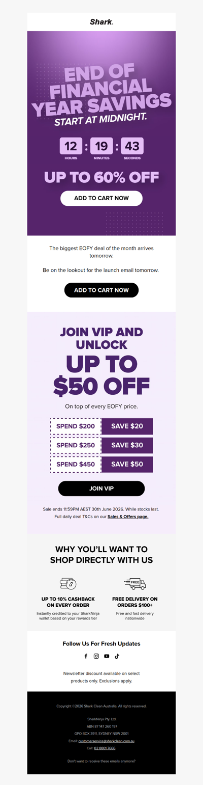 EOFY savings start at midnight