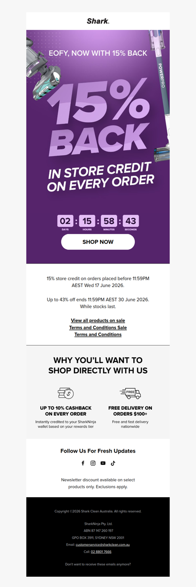 IT'S BACK: 15% in store credit 💸