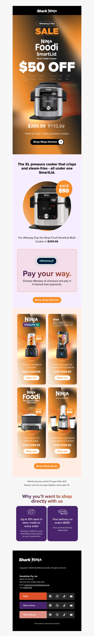 Up to $70 off across Ninja kitchen