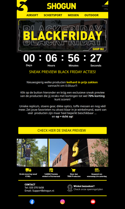 Shogun's Black Friday start vanavond om 0:00 uur!