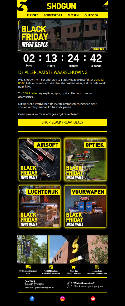 Black Friday Final Weekend → tot zondag 00:00