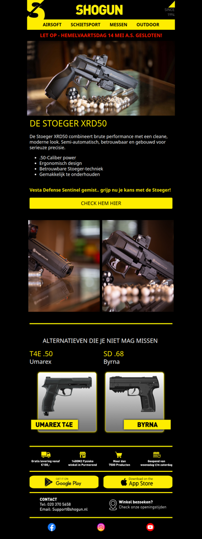 RESTOCK! De Stoeger XRD50 is terug op voorraad!