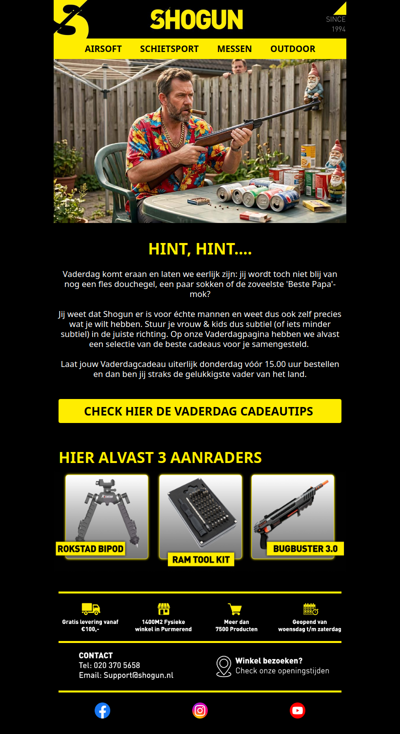 Hi Rambo 👊 geef ze een duidelijke Vaderdag hint!