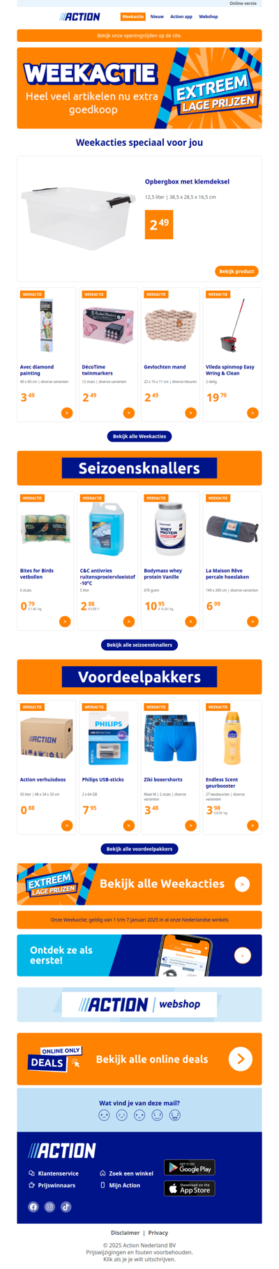 Onze Weekactie vanaf woensdag 1 januari